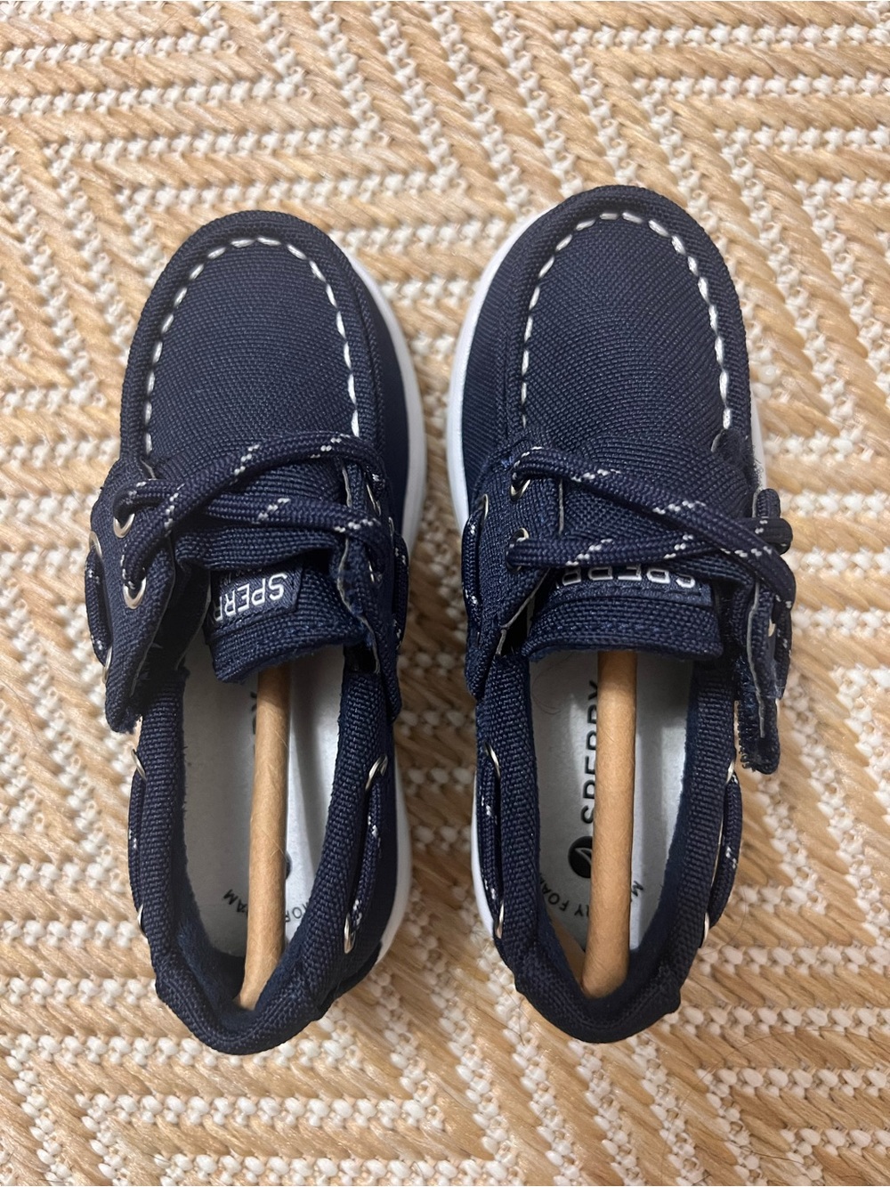 NIB Sperry Cup II Boat Shoe SP25 Navy Canvas Toddlers 6M